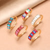 Elegant Retro Geometric Alloy Inlay Rhinestones Unisex Rings