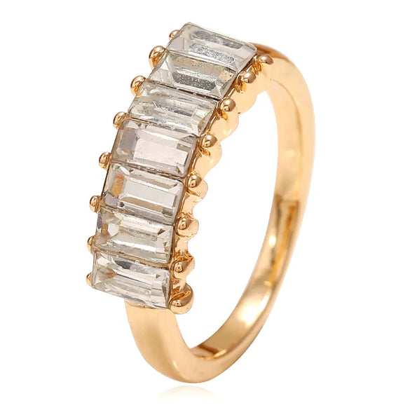 Elegant Retro Geometric Alloy Inlay Rhinestones Unisex Rings