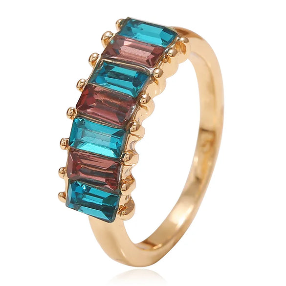 Elegant Retro Geometric Alloy Inlay Rhinestones Unisex Rings