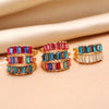 Elegant Retro Geometric Alloy Inlay Rhinestones Unisex Rings