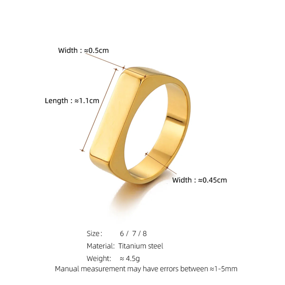 Elegant Retro Geometric Titanium Steel Plating 18k Gold Plated Women's Open Rings