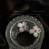 Elegant Retro Hand Painted Dripping Oil Copper Flower Earrings For Women Floral Statement Jewelry