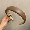 Elegant Retro Pu Leather Sponge Headband For Women Minimalist Fashion Hair Accessory