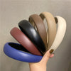 Elegant Retro Pu Leather Sponge Headband For Women Minimalist Fashion Hair Accessory