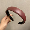 Elegant Retro Pu Leather Sponge Headband For Women Minimalist Fashion Hair Accessory