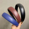 Elegant Retro Pu Leather Sponge Headband For Women Minimalist Fashion Hair Accessory