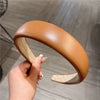 Elegant Retro Pu Leather Sponge Headband For Women Minimalist Fashion Hair Accessory