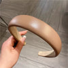 Elegant Retro Pu Leather Sponge Headband For Women Minimalist Fashion Hair Accessory