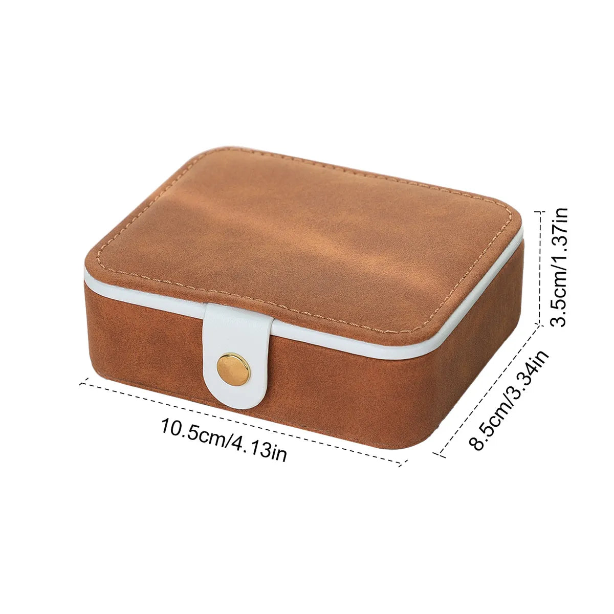 Elegant Retro Rectangle Pu Leather Suede Jewelry Boxes