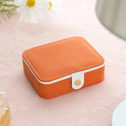 Elegant Retro Rectangle Pu Leather Suede Jewelry Boxes