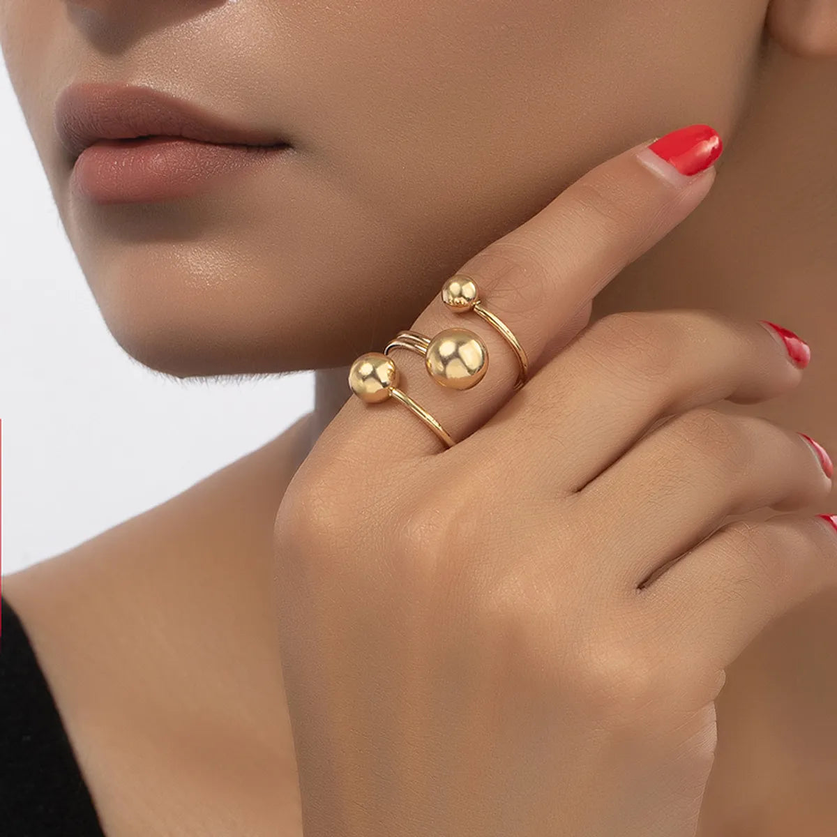 Elegant Retro Round Alloy Plating Gold Plated Women'S Open Rings