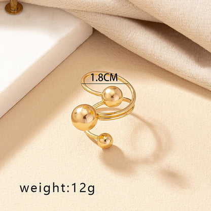 Elegant Retro Round Alloy Plating Gold Plated Women'S Open Rings