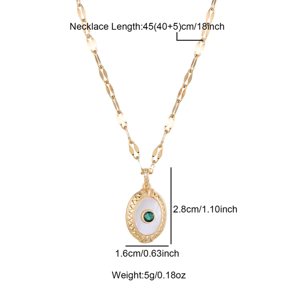 Elegant Retro Shiny Geometric Stainless Steel Plating Inlay Rhinestones 18k Gold Plated Pendant Necklace