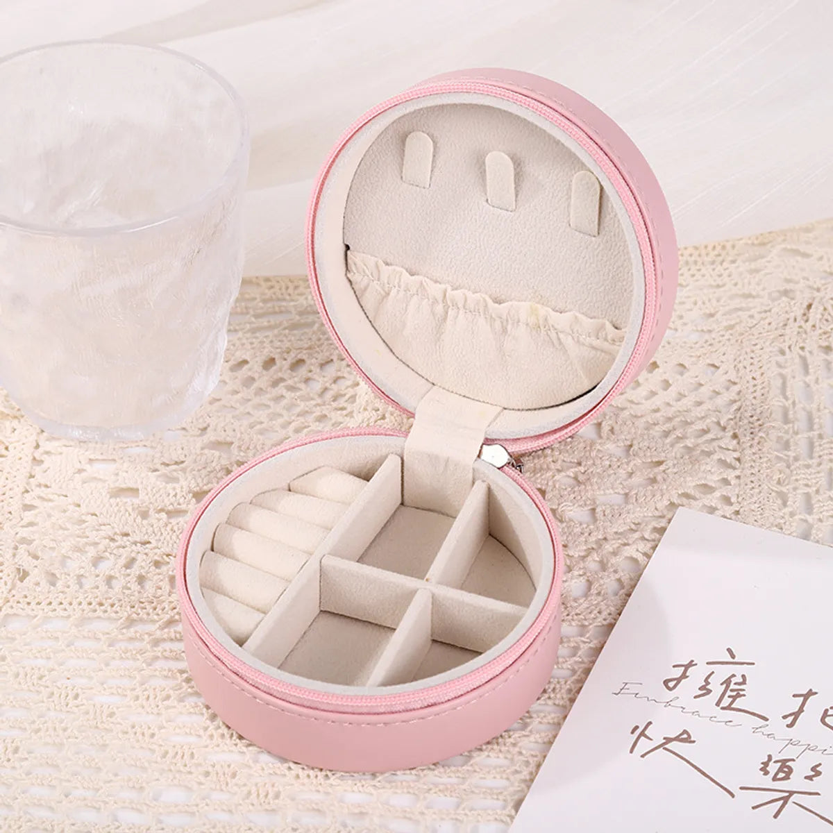 Elegant Retro Solid Color Pu Leather Jewelry Boxes