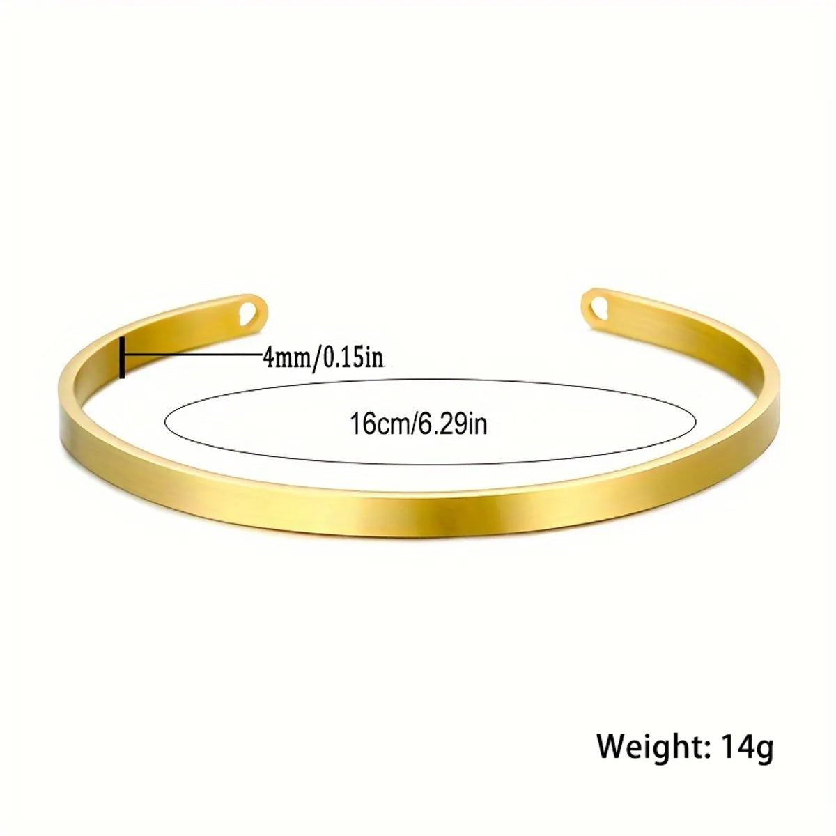 Elegant Retro Solid Color Stainless Steel Plating Hollow Out 18k Gold Plated Bangle