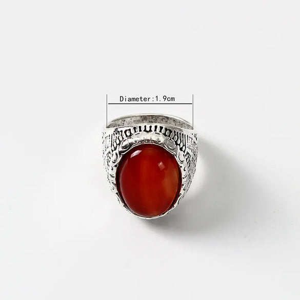 Elegant Retro Streetwear Geometric Alloy Carving Women'S Rings