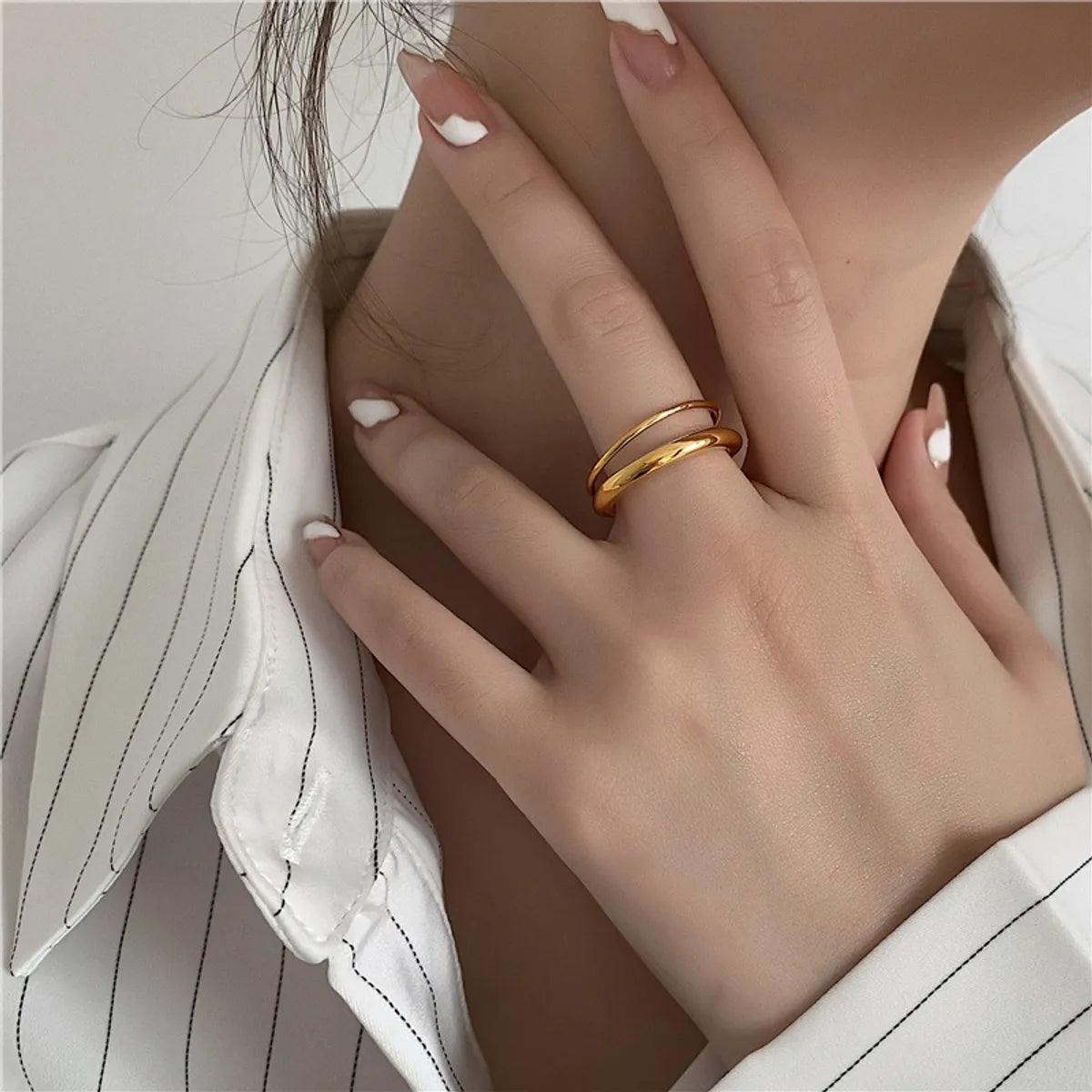 Elegant Retro Streetwear Geometric Titanium Steel Rings