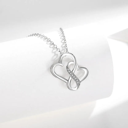 Elegant Romantic Heart Shape Sterling Silver Zircon Pendant Necklace In Bulk