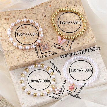 Elegant Romantic Shiny Flower Butterfly Rhinestones Arylic Wholesale Bracelets