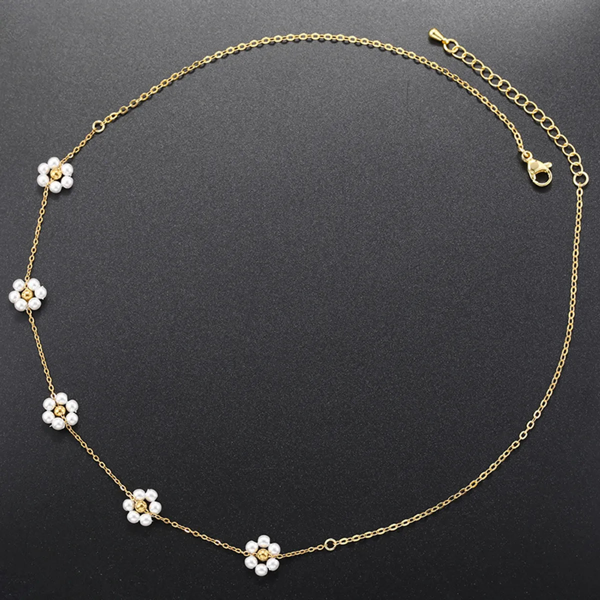 Elegant Romantic Simple Style Flower Copper Plating 18k Gold Plated Necklace