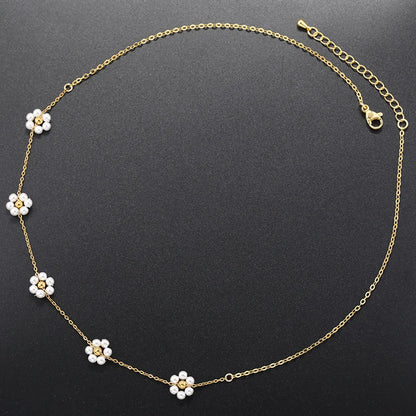 Elegant Romantic Simple Style Flower Copper Plating 18k Gold Plated Necklace