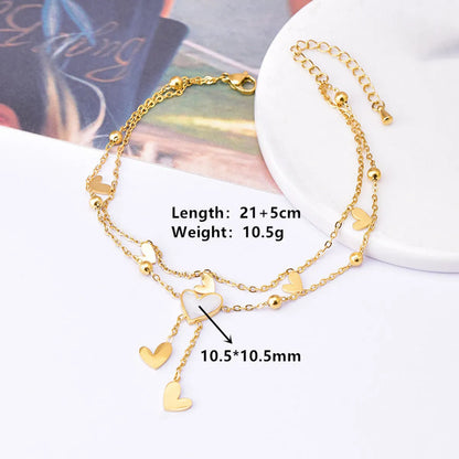 Wholesale Jewelry Elegant Romantic Solid Color Star Moon Stainless Steel Acrylic 18K Gold Plated Anklet