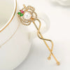 Elegant Rose Color Geometric Zircon Copper Side Hair Clip For Women Fashion Hair Accessory