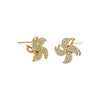 Elegant Rotatable Windmill Geometry Earrings For Women In 925 Sterling Silver With Electroplated Finish Fashion Jewelry