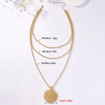 Elegant Round Alloy Zinc Alloy Wholesale Three Layer Necklace