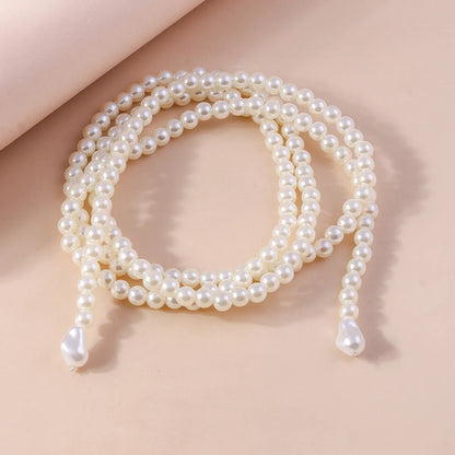 Elegant Round Artificial Pearl Beaded Women's Necklace