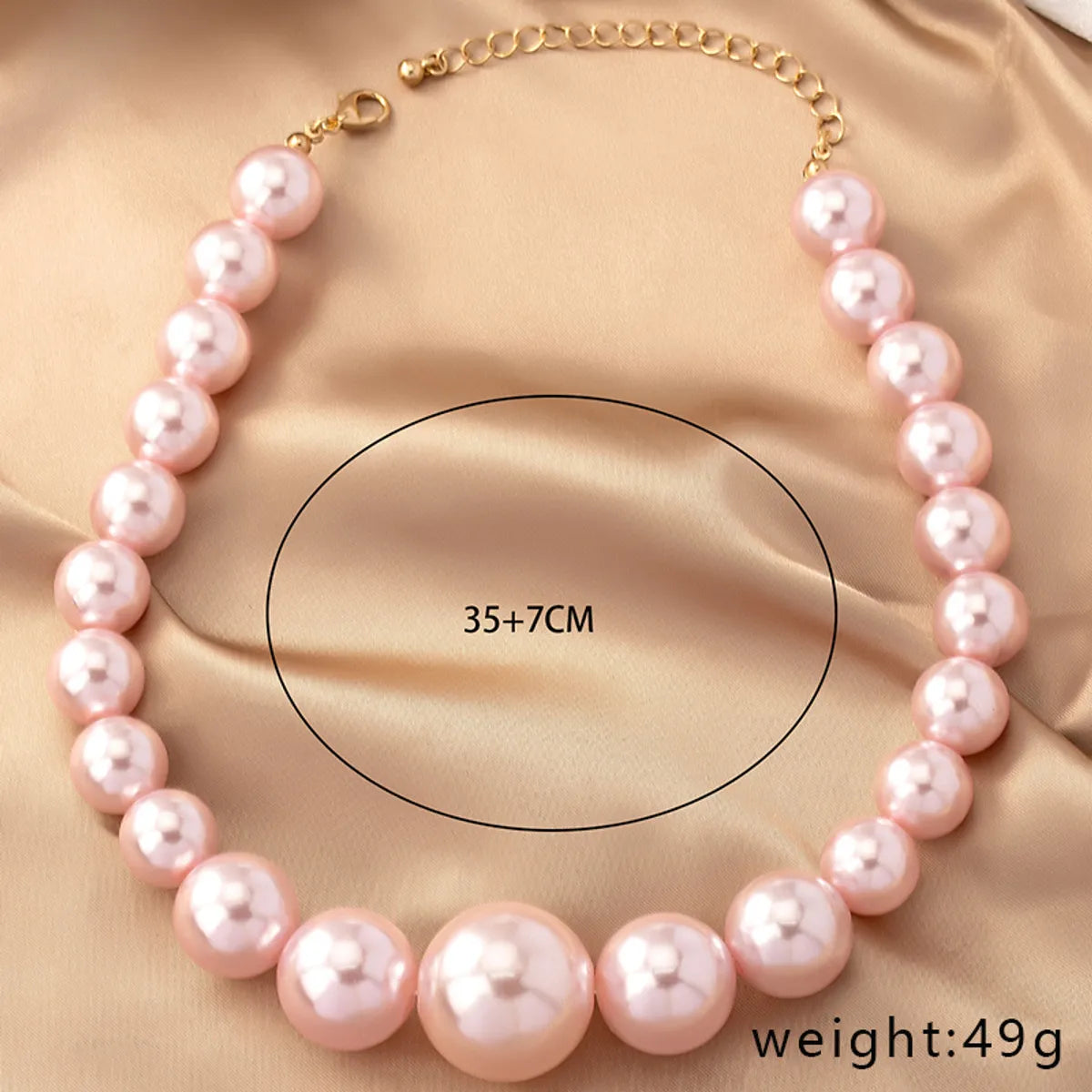 Elegant Round Imitation Pearl Beaded Women's Pendant Necklace