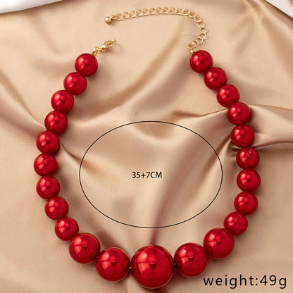 Elegant Round Imitation Pearl Beaded Women's Pendant Necklace