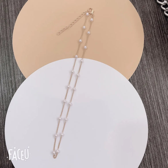 Wholesale Jewelry Elegant Round Imitation Pearl Iron Plating Necklace