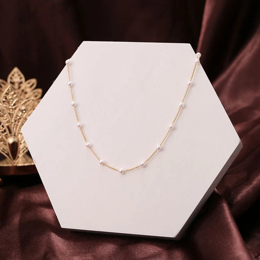 Wholesale Jewelry Elegant Round Imitation Pearl Iron Plating Necklace