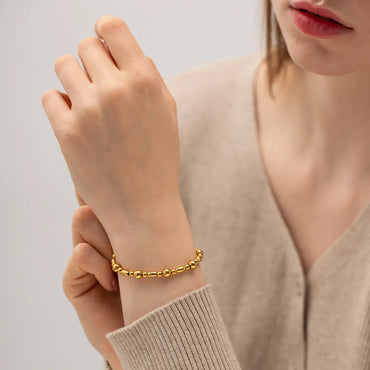 Elegant Round Stainless Steel Plating 18k Gold Plated Bracelets