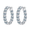 Elegant Round Sterling Silver Moissanite Hoop Earrings In Bulk