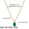 Elegant Round Zircon Geometric Stainless Steel Necklace With Electroplated Finish For Women