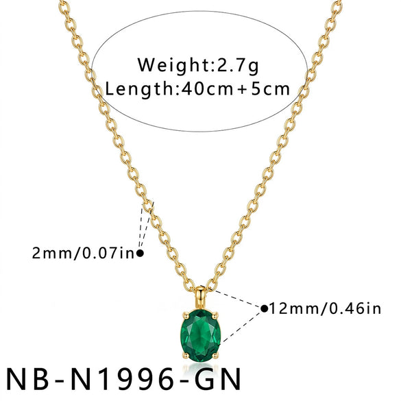 Elegant Round Zircon Geometric Stainless Steel Necklace With Electroplated Finish For Women