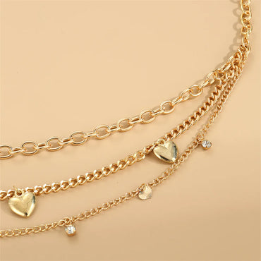 Elegant Sexy Solid Color Alloy Layered Gold Plated Women'S Waist Chain