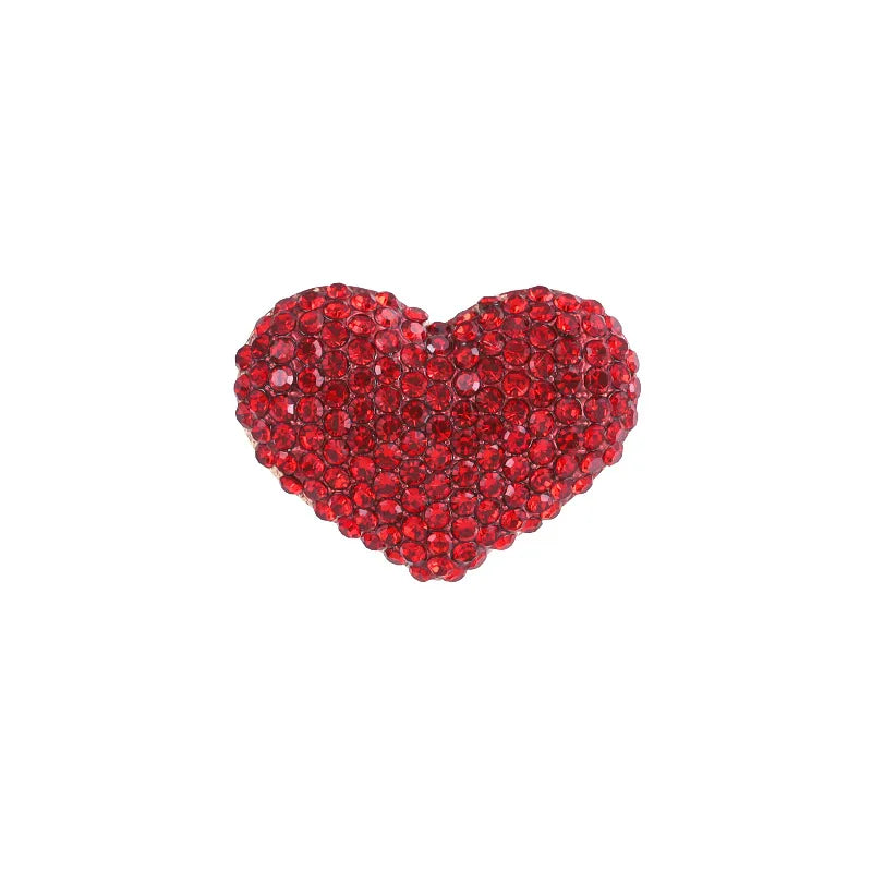 Elegant Shiny Heart Shape Alloy Inlay Rhinestones Women'S Brooches