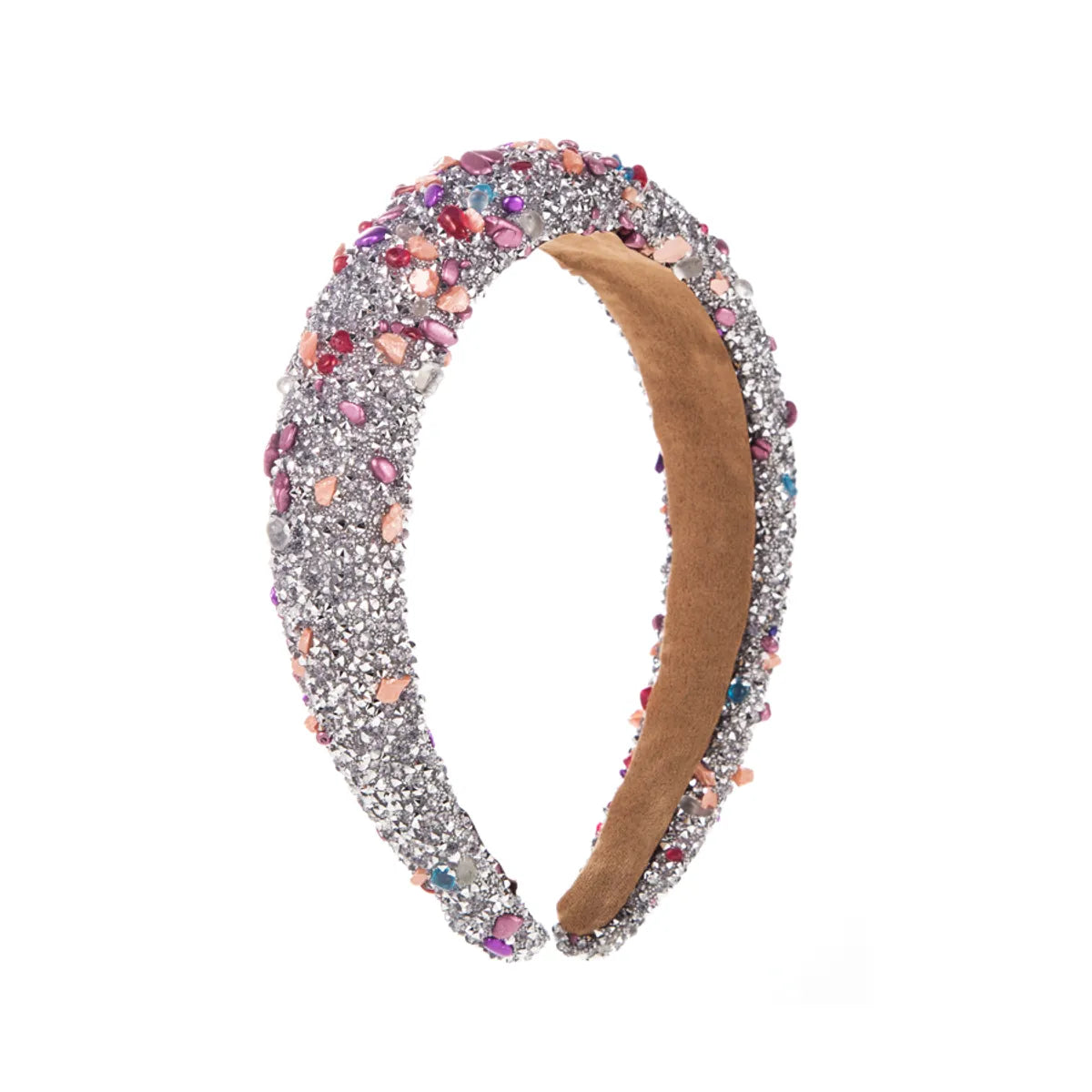 Elegant Shiny Irregular Sponge Inlay Artificial Crystal Artificial Diamond Glass Stone Hair Band