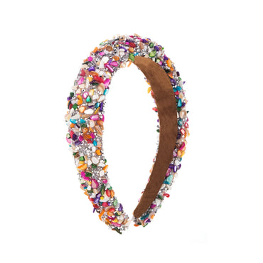 Elegant Shiny Irregular Sponge Inlay Artificial Crystal Artificial Diamond Glass Stone Hair Band