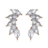 Elegant Shiny Leaf Alloy Inlay Zircon Women'S Ear Studs