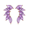 Elegant Shiny Leaf Alloy Inlay Zircon Women'S Ear Studs