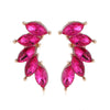 Elegant Shiny Leaf Alloy Inlay Zircon Women'S Ear Studs