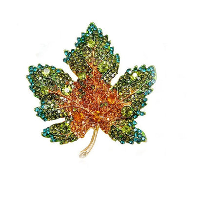 Elegant Shiny Maple Leaf Zinc Alloy Plating Inlay Rhinestones Women'S Brooches