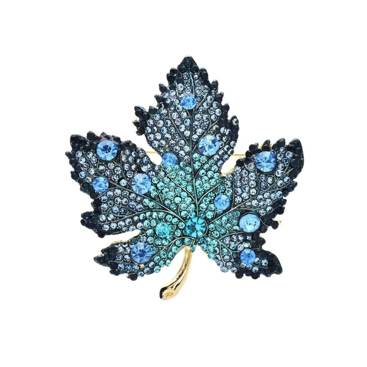 Elegant Shiny Maple Leaf Zinc Alloy Plating Inlay Rhinestones Women'S Brooches