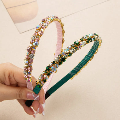 Elegant Shiny Round Cloth Inlay Rhinestones Hair Band