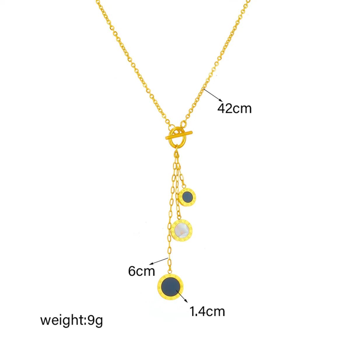 Elegant Shiny Tassel Titanium Steel Plating 18k Gold Plated Necklace