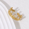 Elegant Simple Crown Design Light Luxury 18K Gold Plated Stainless Steel Ring For Women